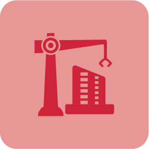 Icon das einen Kran und ein Gebäude zeigt